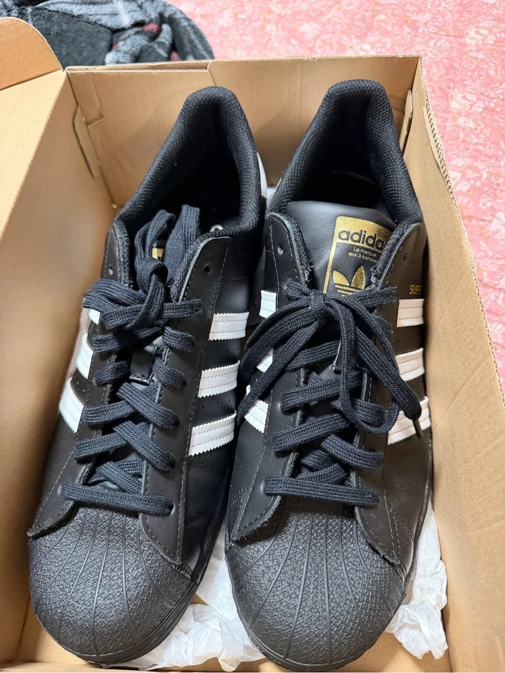 adidas Superstar Athletic Shoes in Black and White